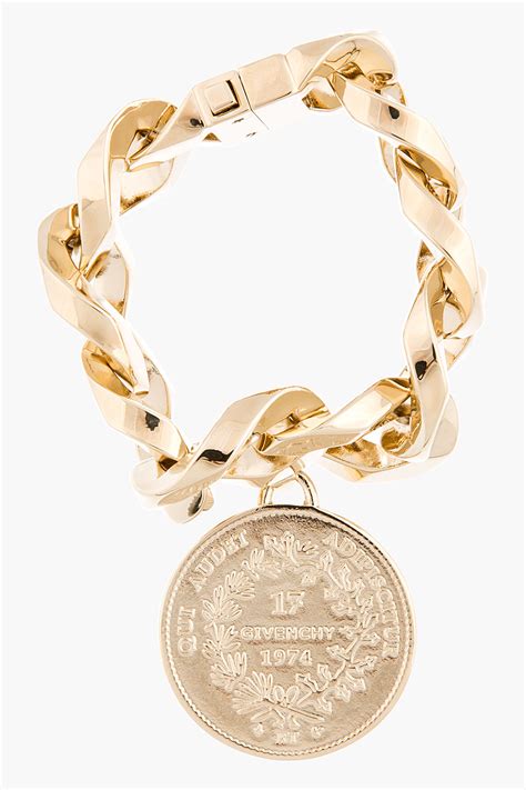 givenchy gold medallion bracelet|givenchy bracelet sale.